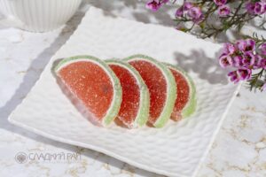 Мармелад желейный резаный «Добрые дольки» со вкусом арбуза и мяты